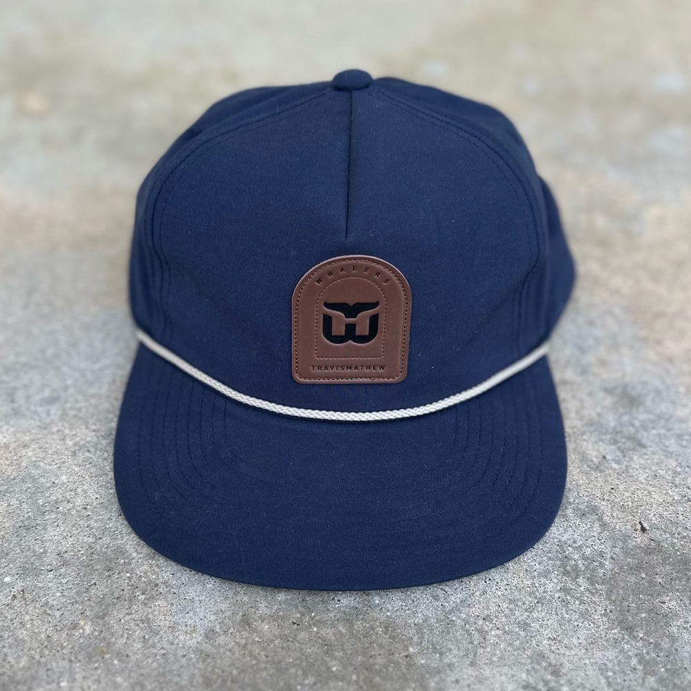 Travis Mathew Navy Tombstone Leather Patch Hat